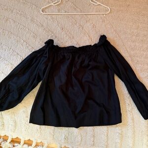 A New Day Black Off-the-Shoulder Long Sleeve Blouse